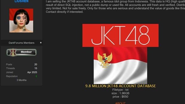 Geger 9 Juta Data Fans JKT48 Diklaim Bocor dan Dijual di Forum Gelap